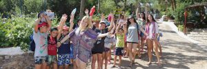 Campers waiving hello